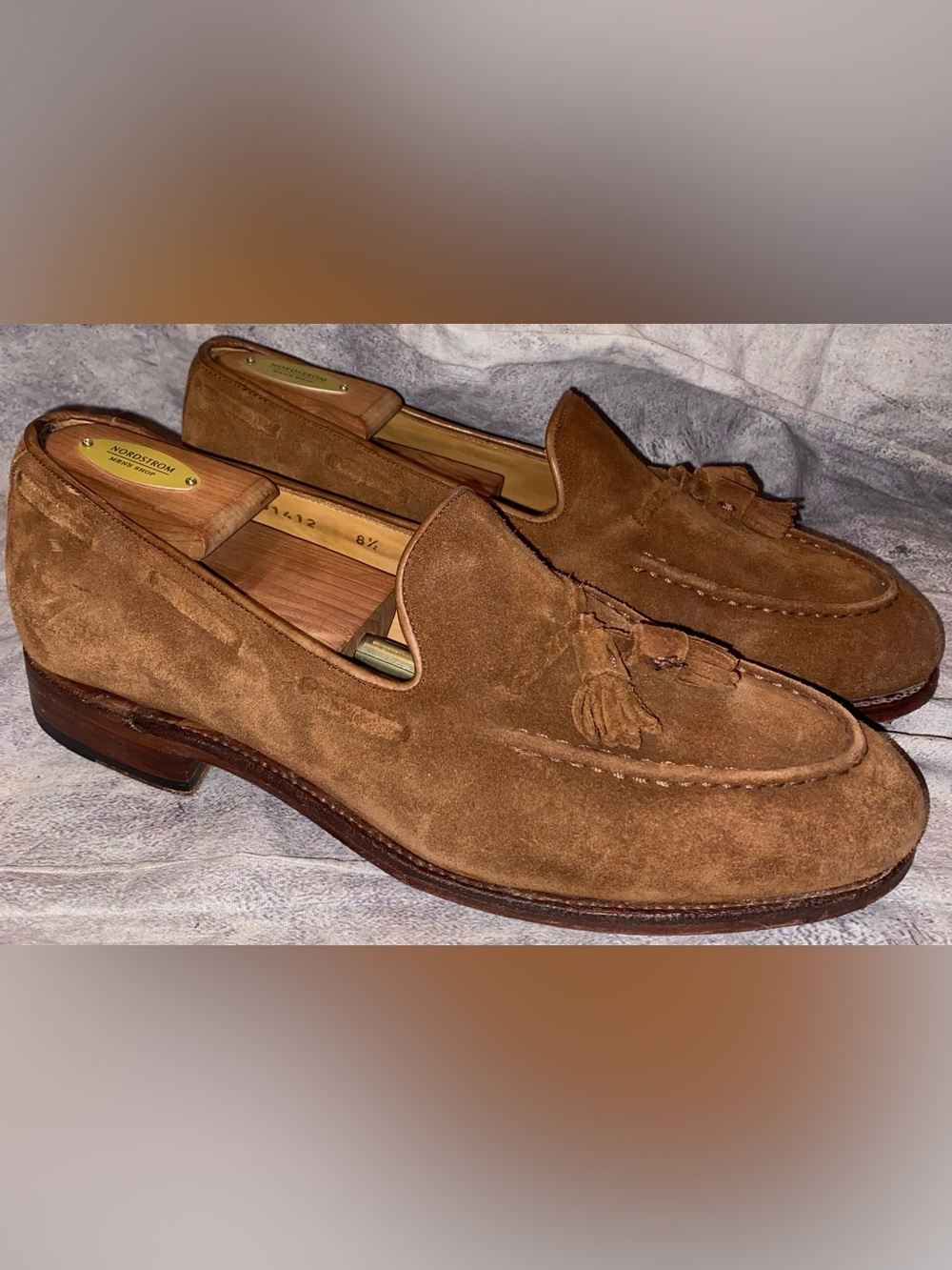 Meermin Mallorca Tassel Accent Slip On Loafers Snuff Suede 9.5 US 8.5 Work Offic